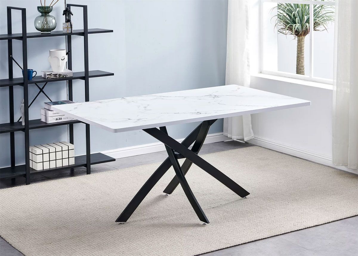 Shane Faux Marble Top Dining Table