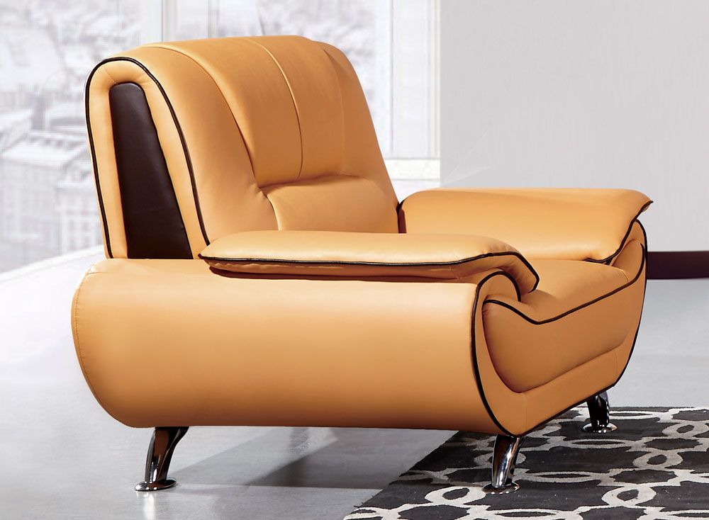 Shania Yellow Top Grain Leather Chair,Shania Yellow Top Grain Leather Sofa,Shania Yellow Leather Living Room Set