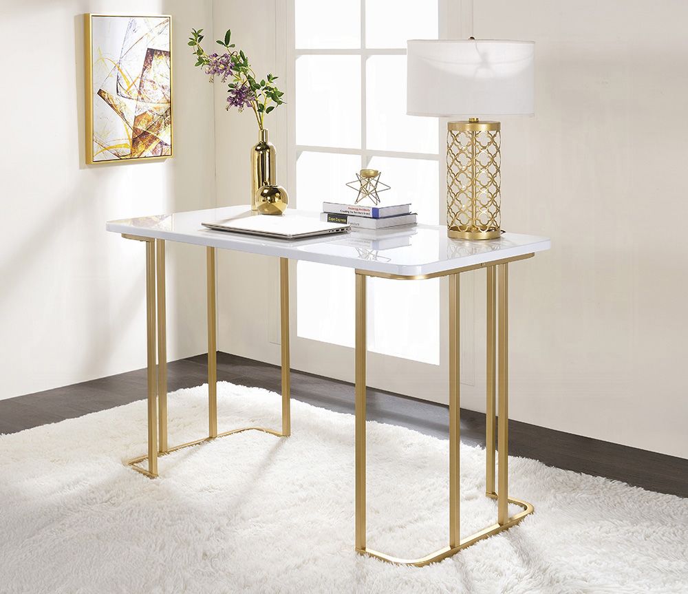 Shayla Writing Desk Gold Base