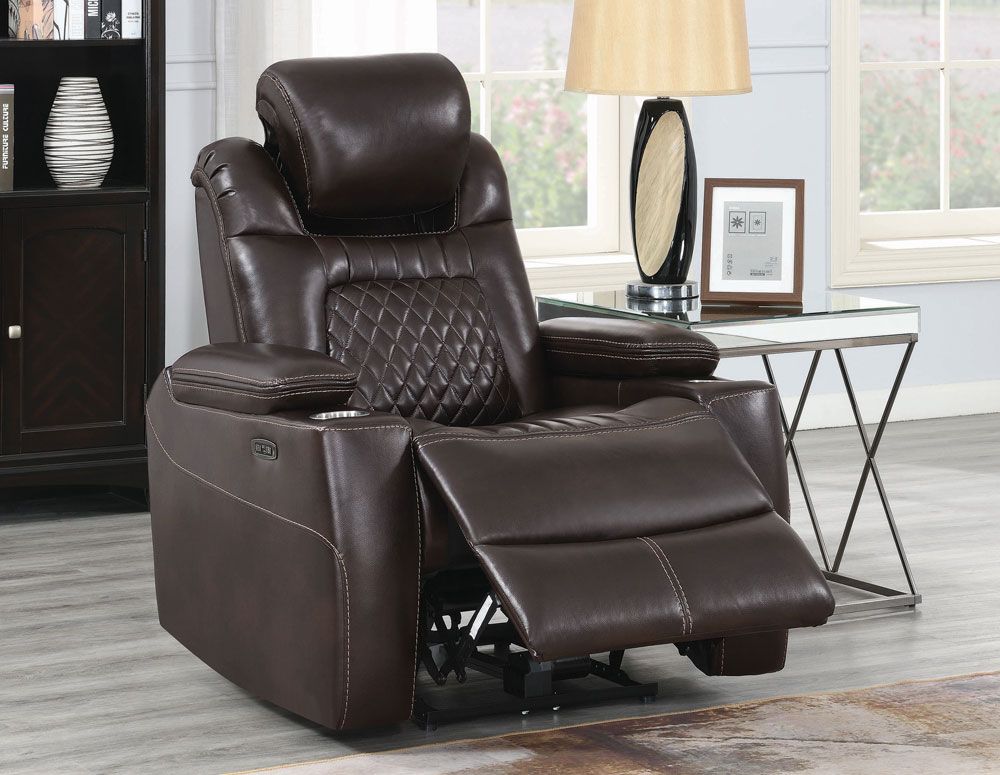 Shelly Espresso Leather Power Recliner Chair