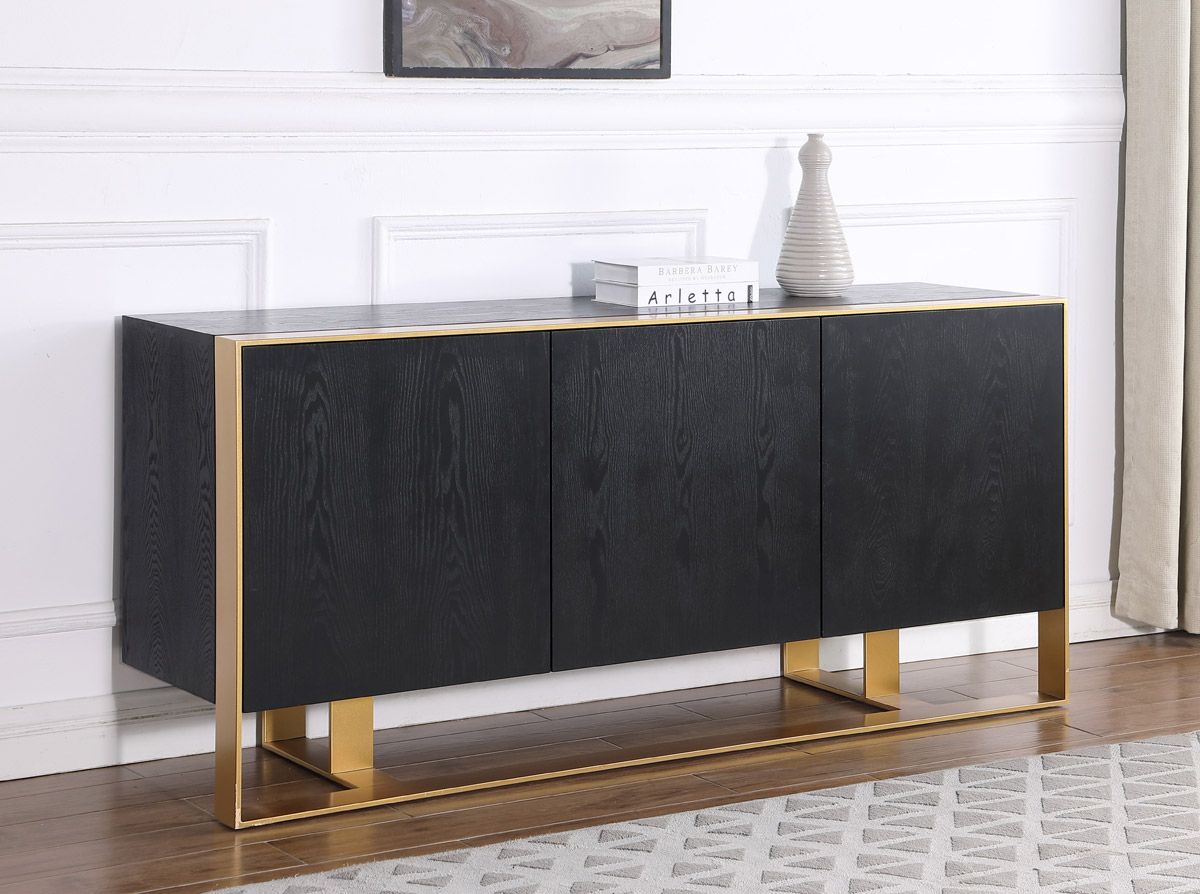 Sherwood Black Sideboard With Gold Accents