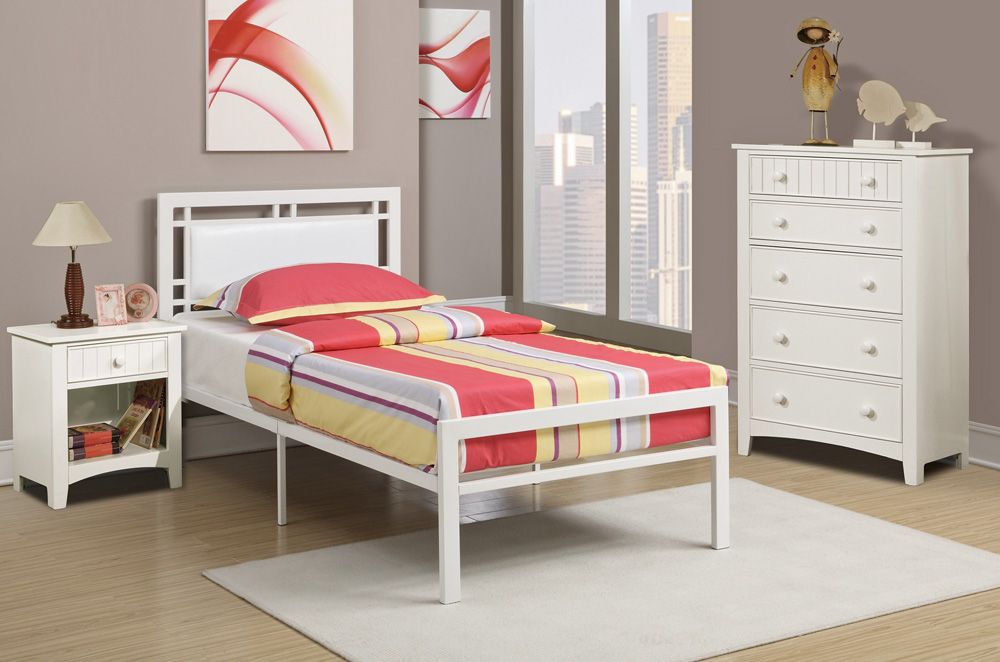 Sienna White Modern Youth Bed