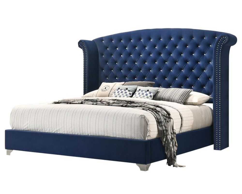 Sierra Navy Velvet Bed