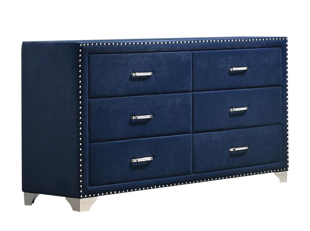 Sierra Navy Velvet Upholstered Dresser