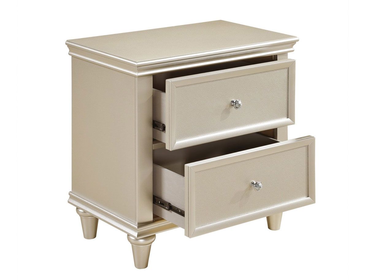 Silvert Silver Finish Night Stand