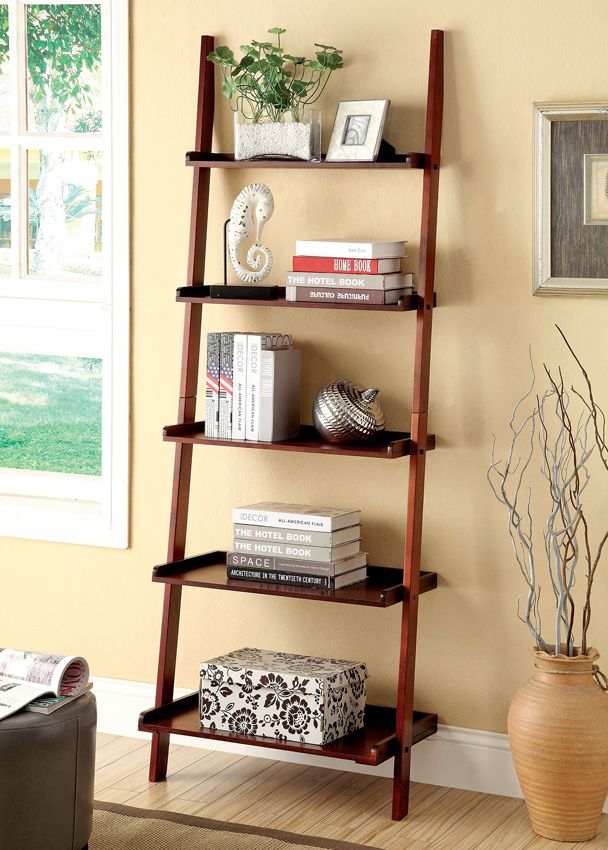 Sion Ladder Style Bookshelf Display Cherry