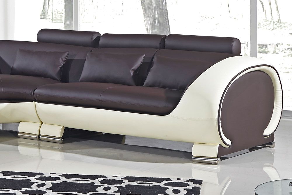 Skye Brown and Beige Sectional Chaise