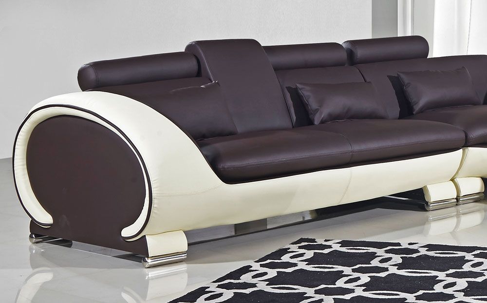 Skye Brown and Beige Sectional Sofa