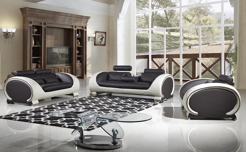 Skye Chocolate Leather Sofa Set,Skye Sofa With Drop Down Table