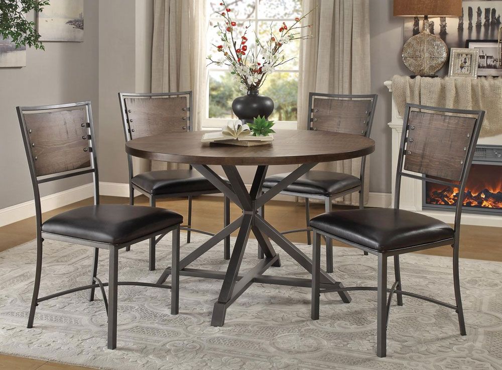 Sledo Industrial Round Dining Table Set,Sledo Round Dining Table Top