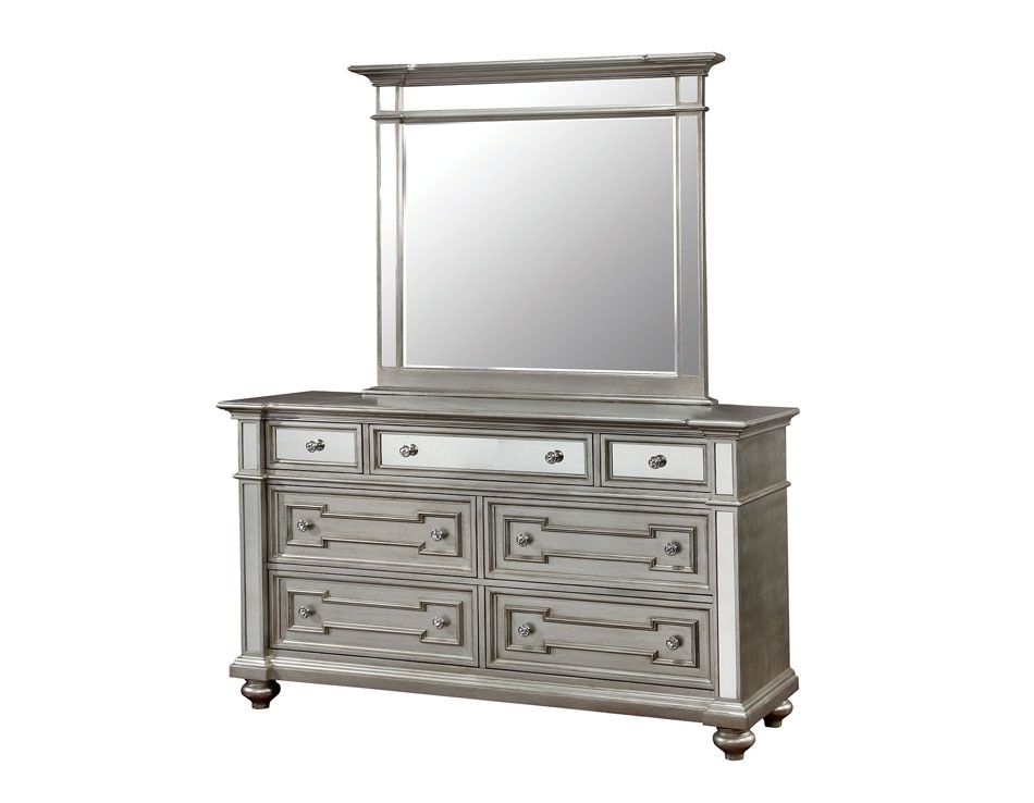 Soho Silver Finish Mirror Accent Dresser