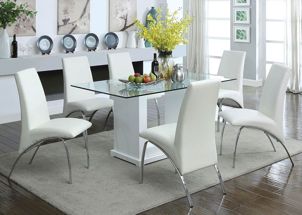 Solido Table With V Shape Chairs,Solido Modern Dining Table White Lacquer