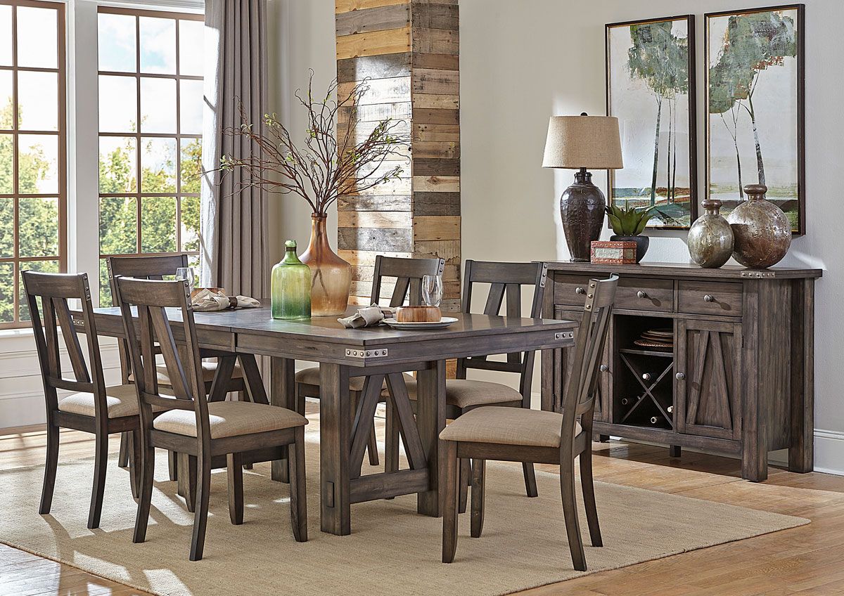 Sollie Industrial Style Formal Dining Table Set