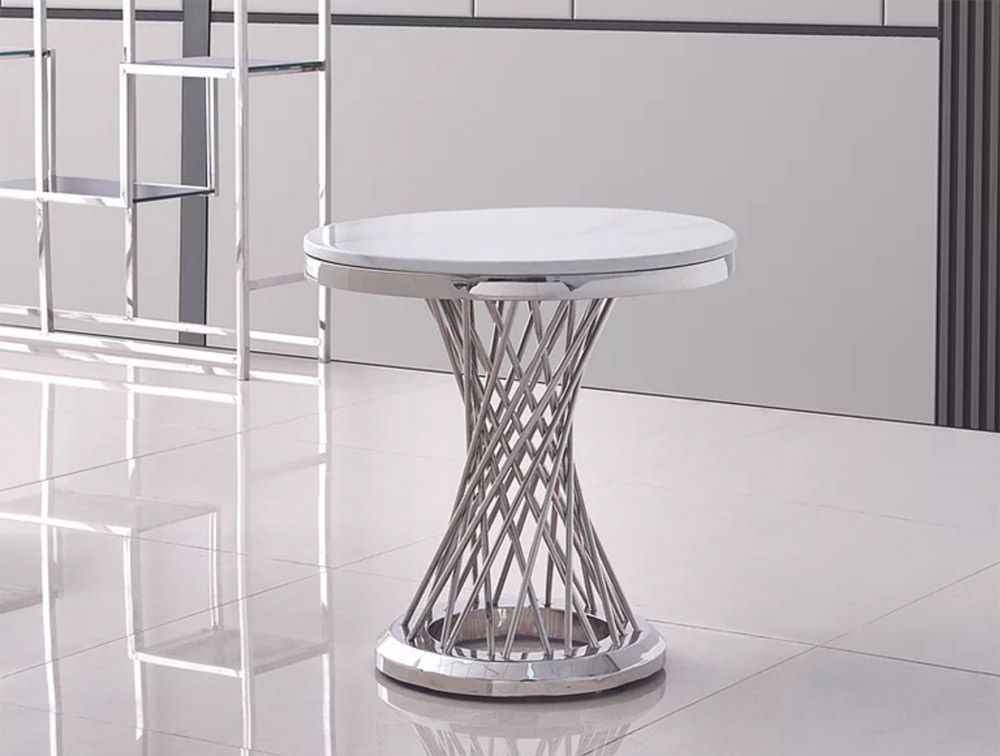Solstic Marble Top Round End Table
