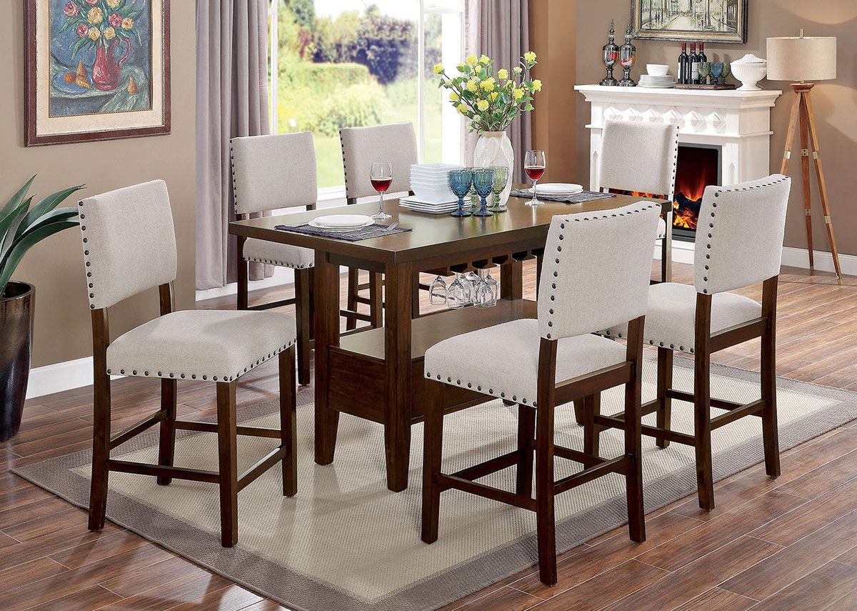 Sona Counter Height Dining Table Set With Six Chairs