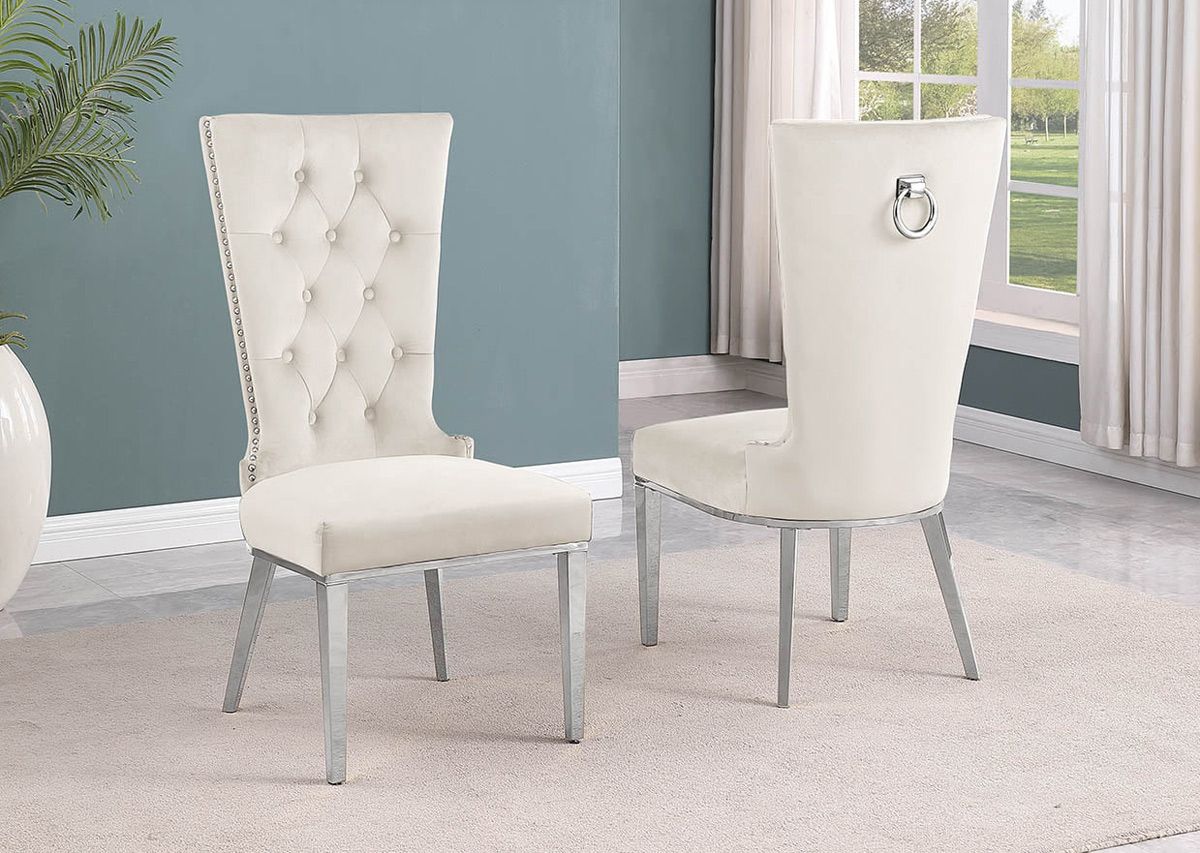 Sondrio Beige Velvet Dining Chairs