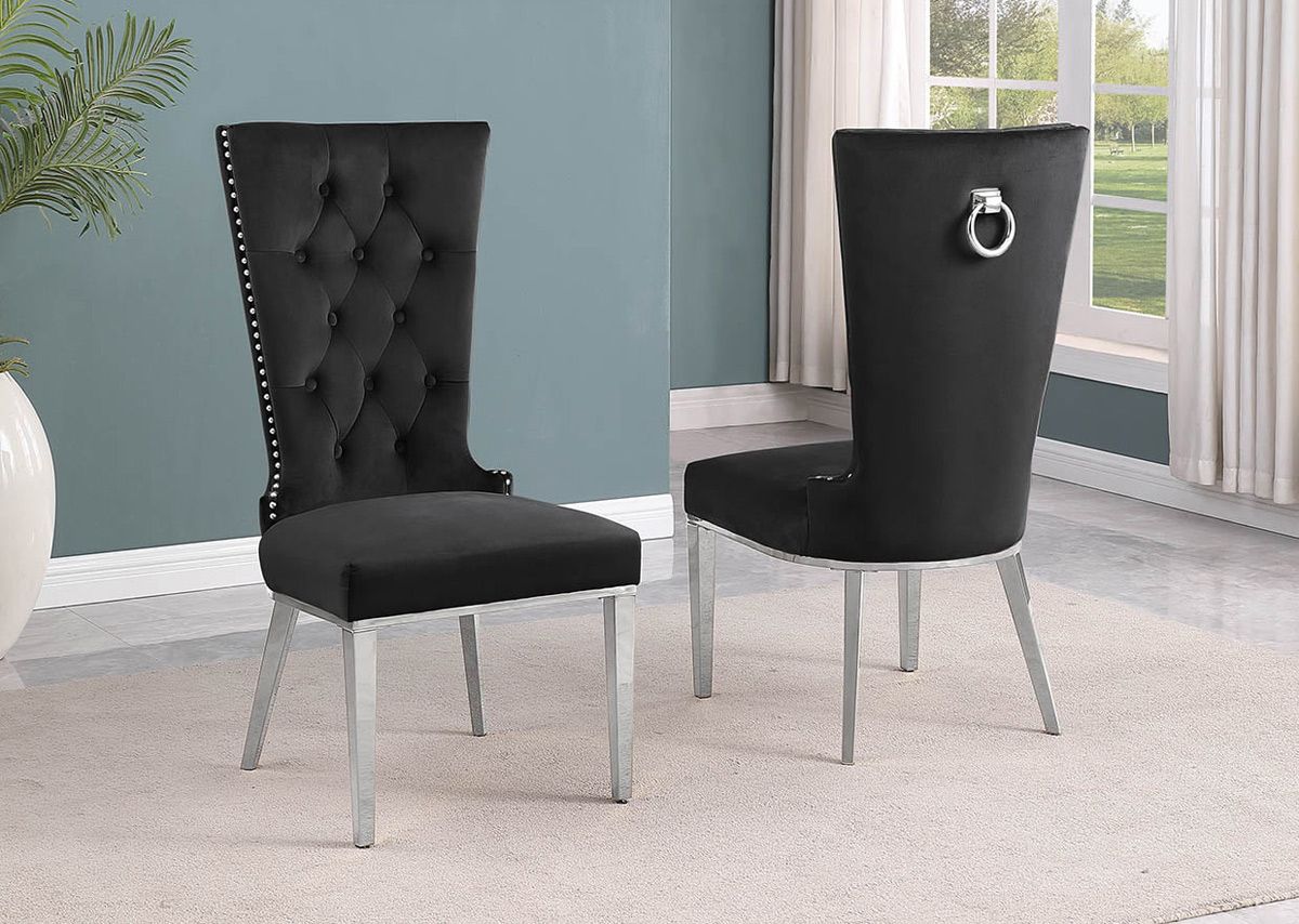 Sondrio Black Velvet Dining Chairs