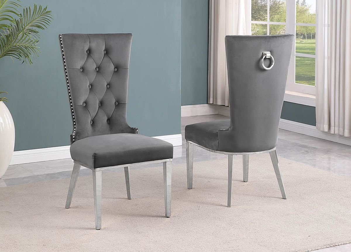 Sondrio Grey Velvet Dining Chairs