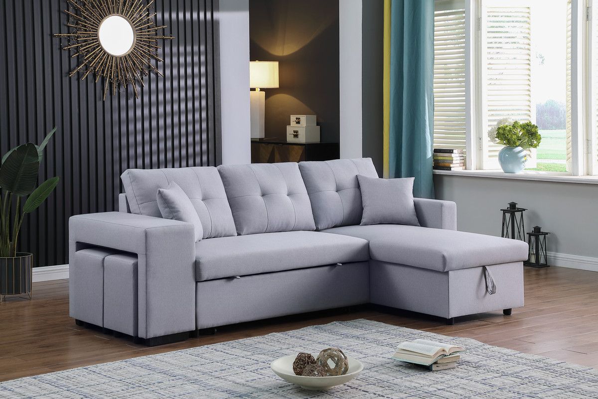 Soren Sleeper Sectional With Stools