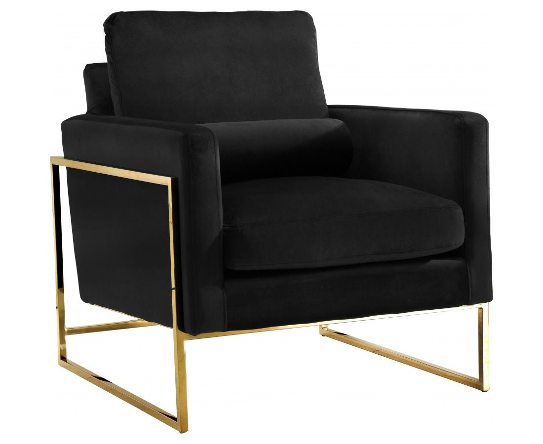 Sorrento Black Velvet Fabric Modern Chair