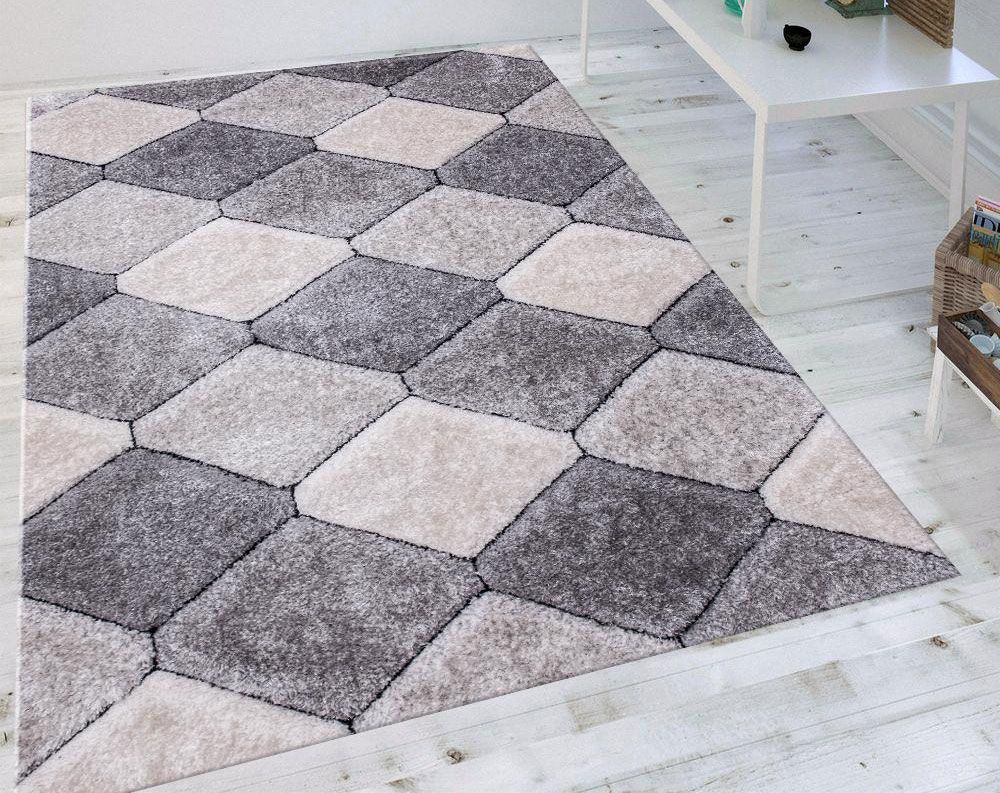 Sorrento 727 Silver Modern Shag Rug 