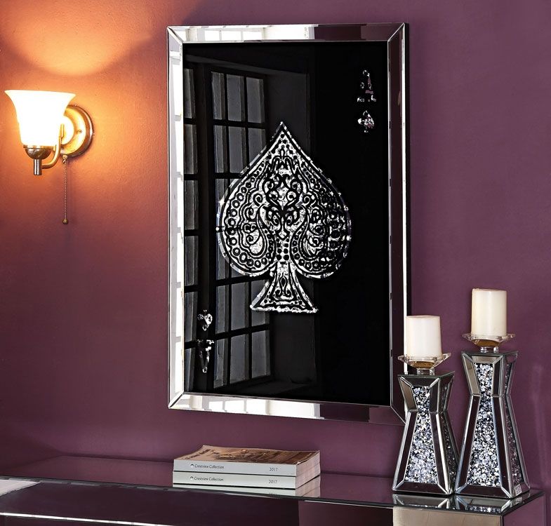 Spades Wall Art Mirrored Frame