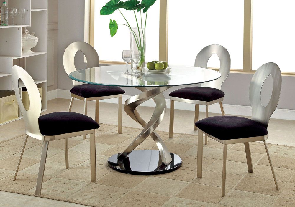 Spark Table With Oval Hole Chairs