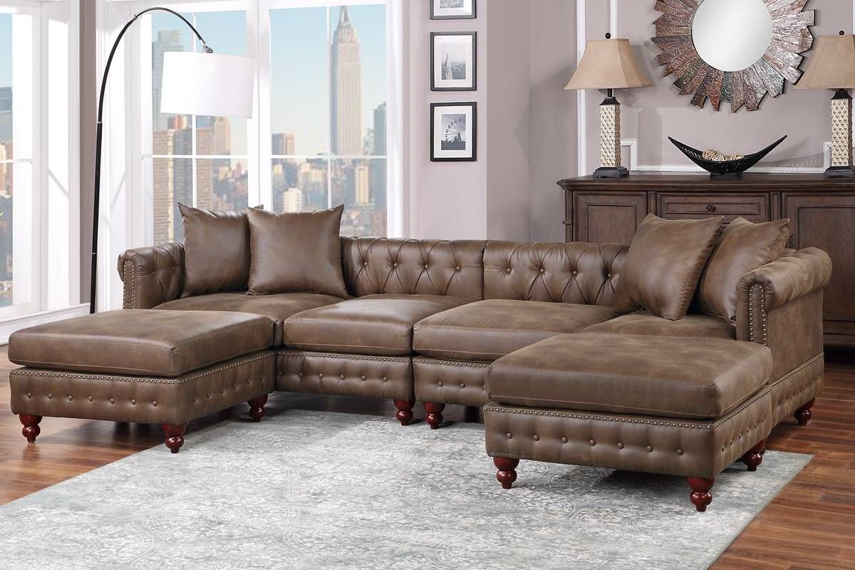 Stacy Chesterfield Modular Sectional Setup