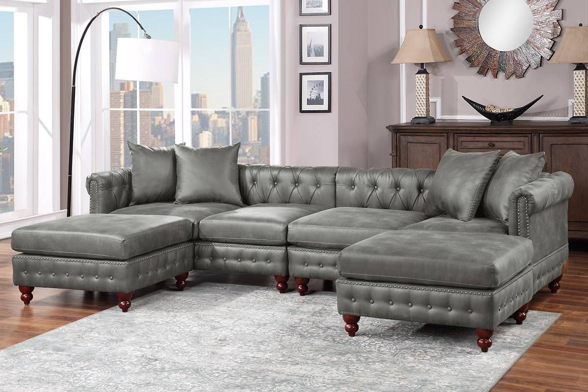 Stacy Tufted Sectional Sofa Setup