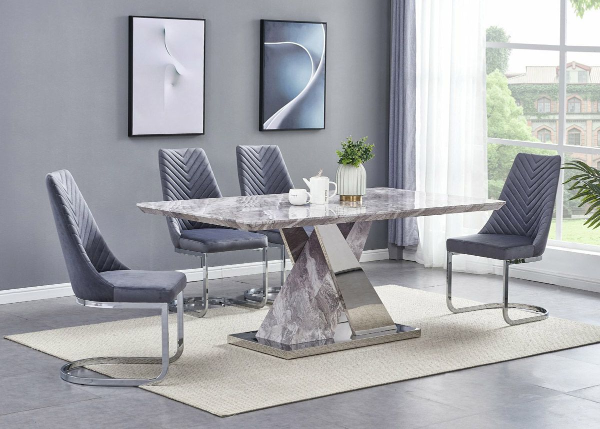 Stanford Marble Dining Table Set