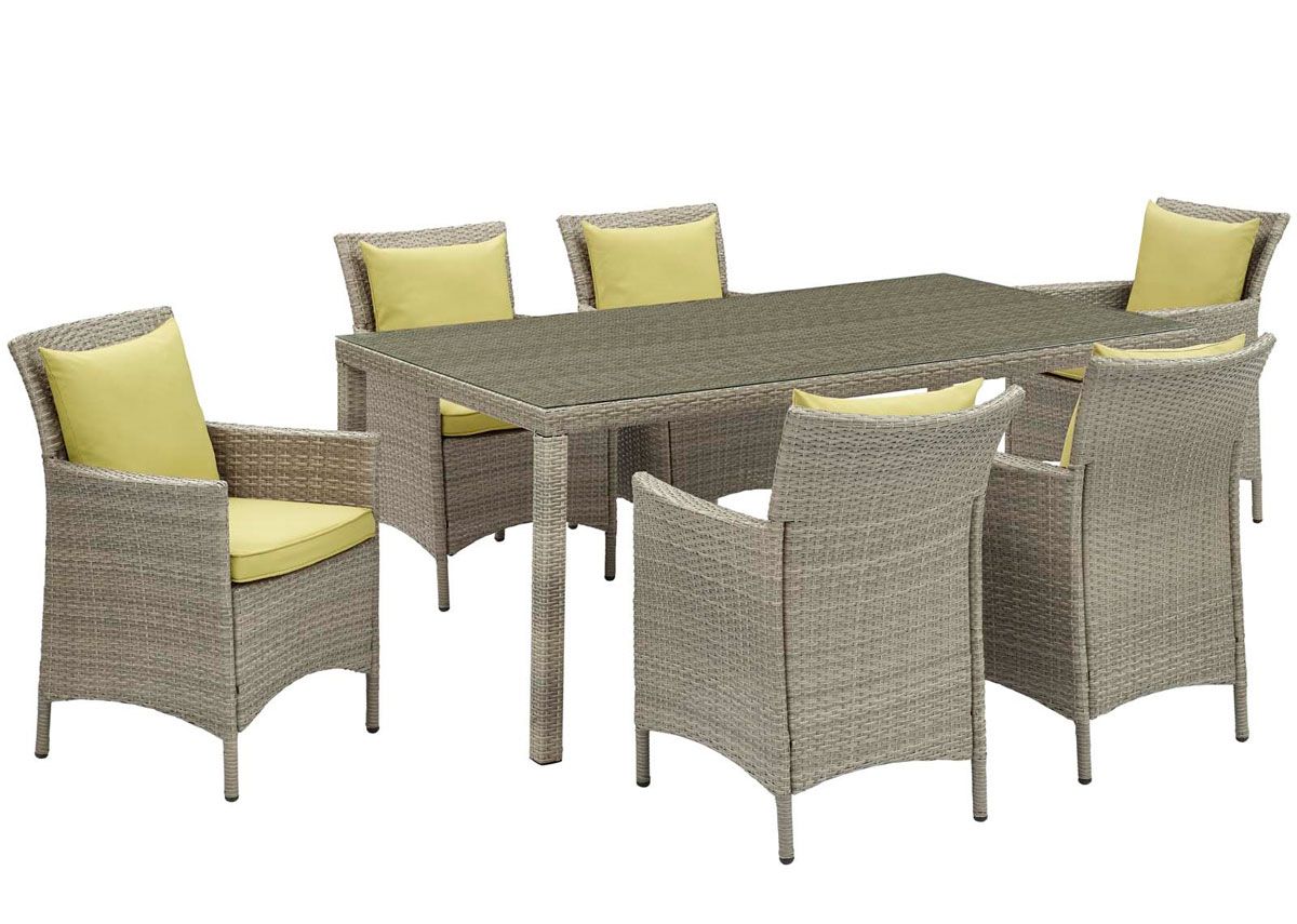 Starlyn Patio 7-Piece Dining Table Set Peridot Cushions