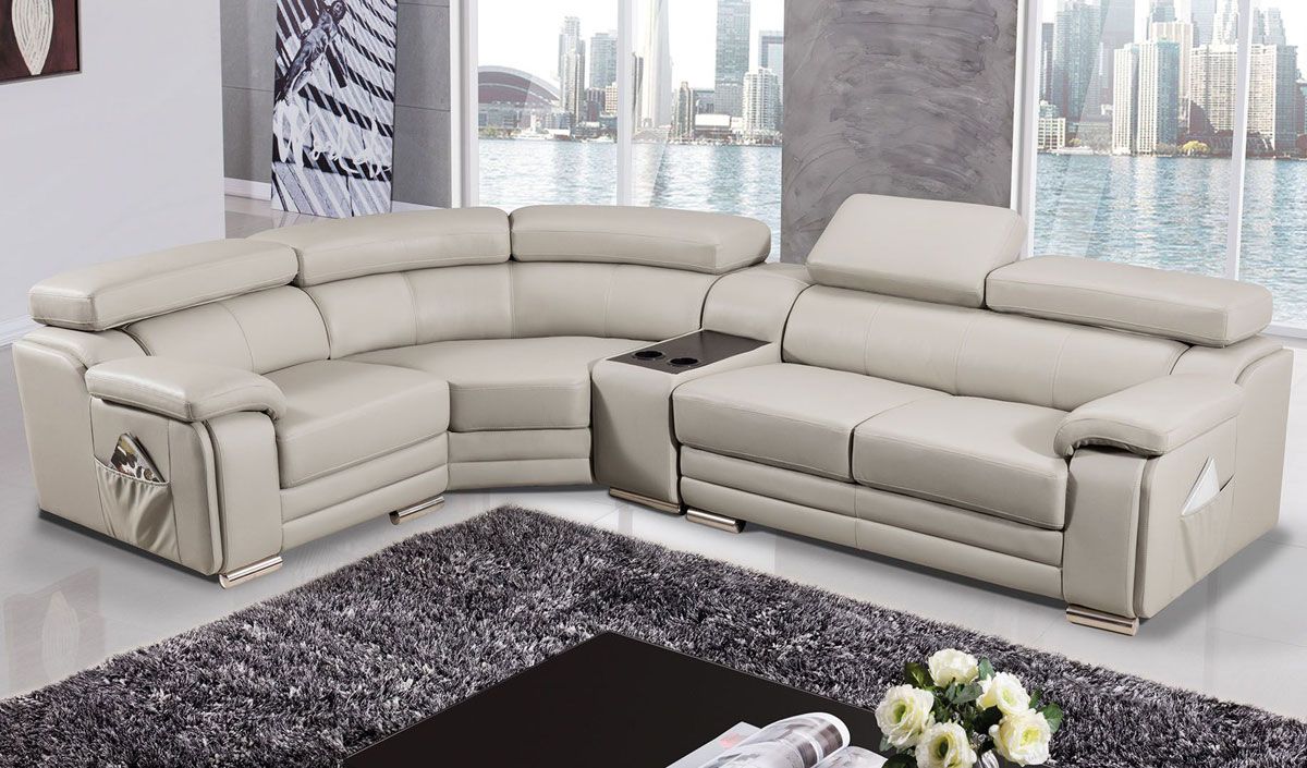 Stella Genuine Leather Modern Sectional