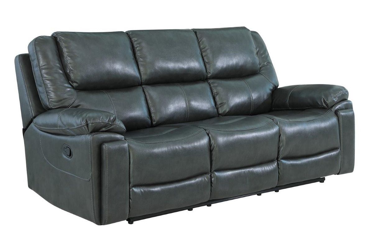 Steven Grey Leather Recliner Sofa
