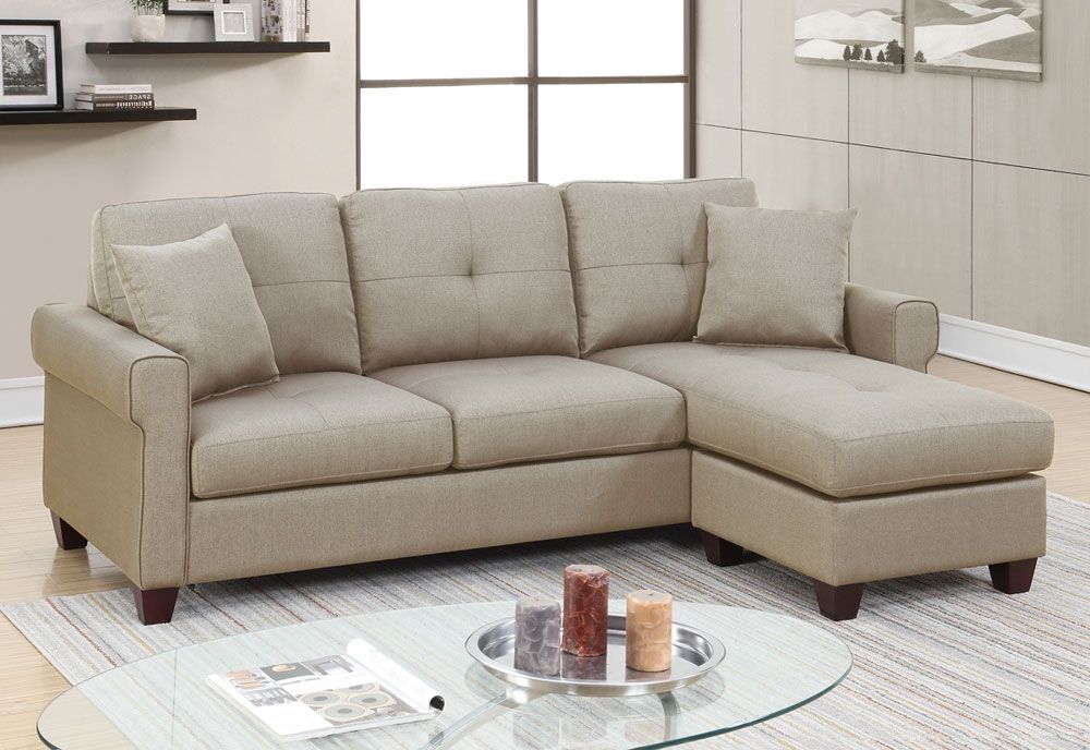 Stigall Beige Linen Reversible Sectional