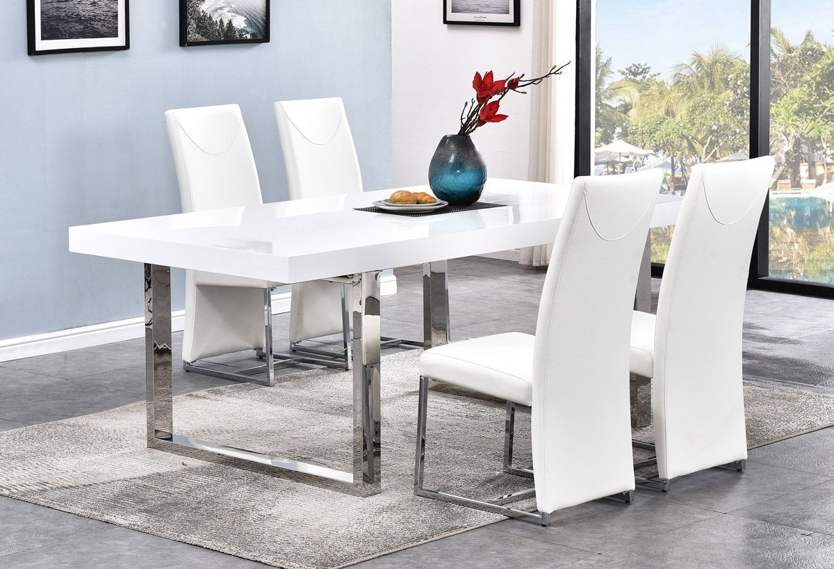 Stirling Glossy White Dining Table