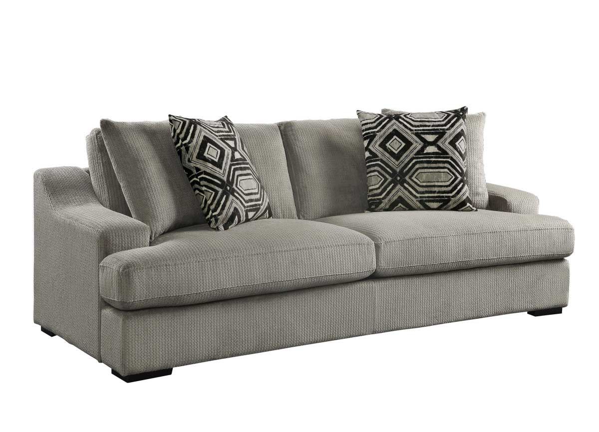 Strozza Light Grey Velvet Sofa