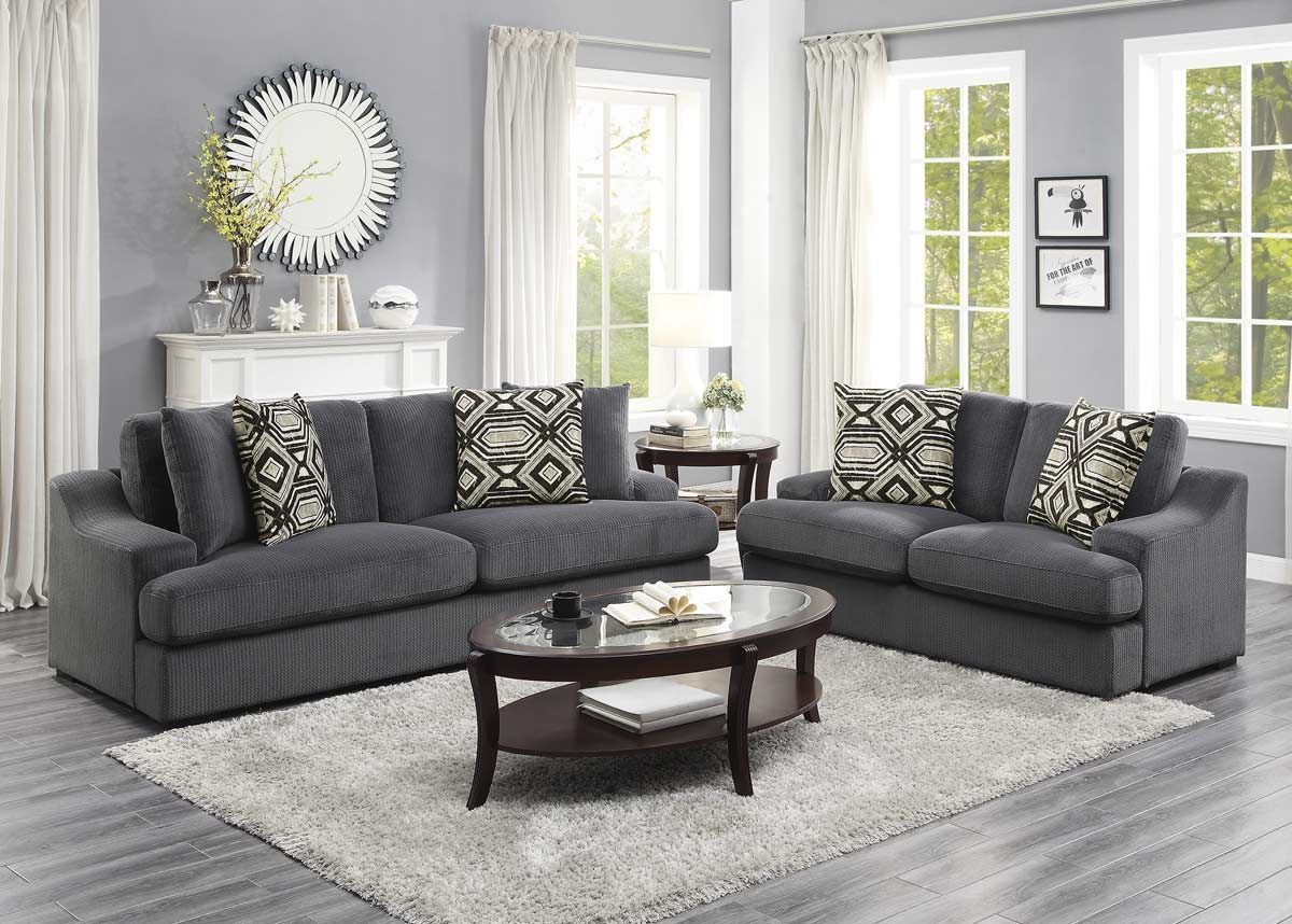 Strozza Grey Velvet Casual Sofa