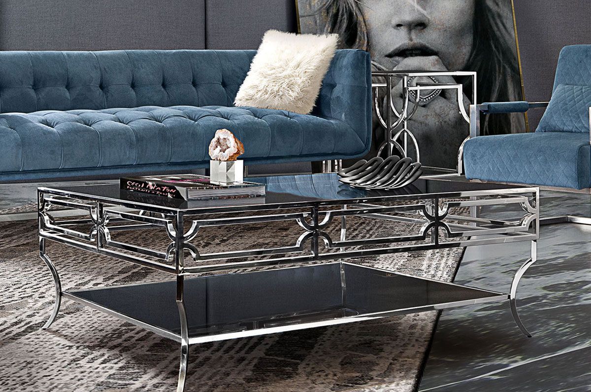 Studio Modern Glass Top Coffee Table