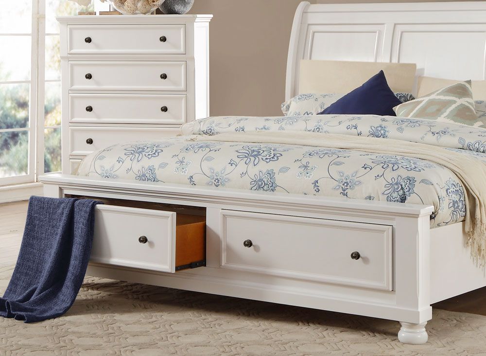 Sylvania White Bed Storage Footboard