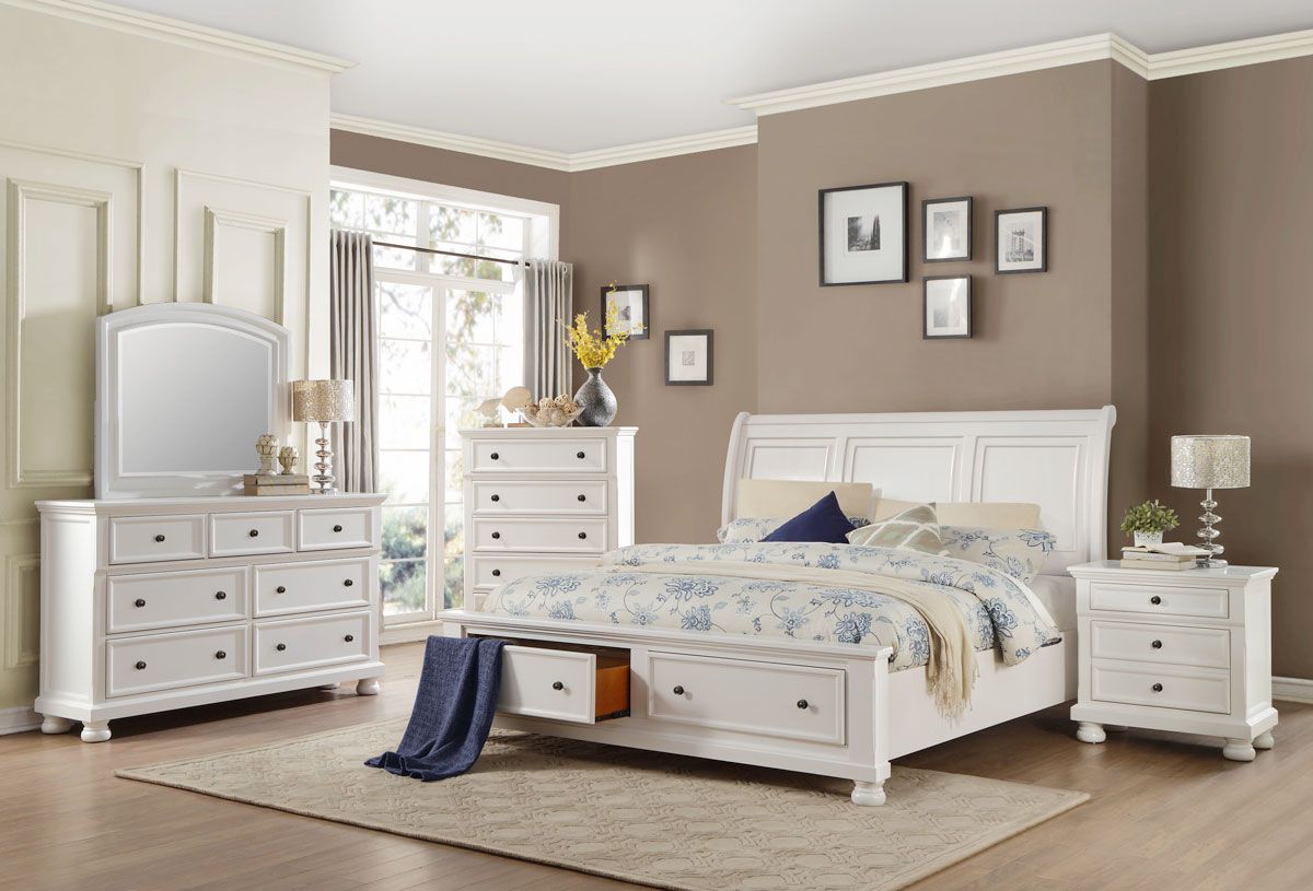 Sylvania Transitional Style Storage Bed