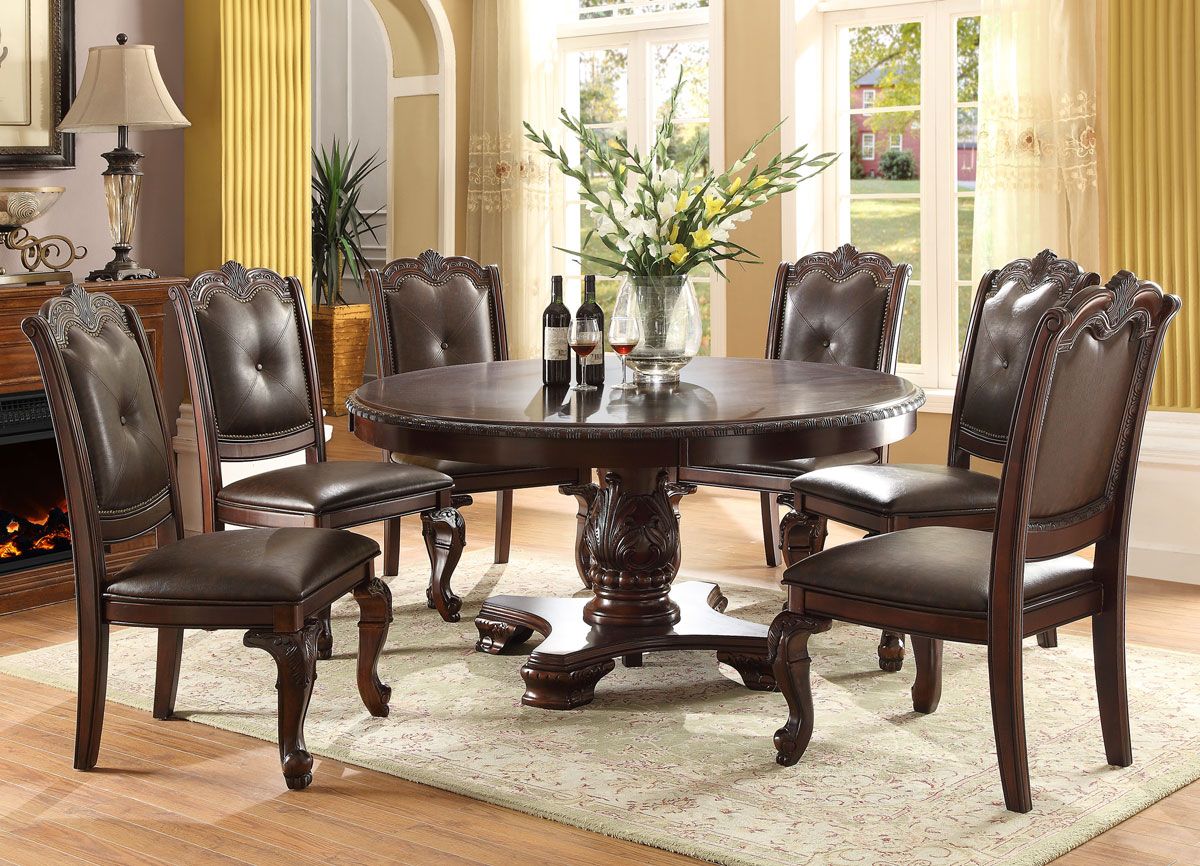Tabitha Traditional Round Dining Table Set