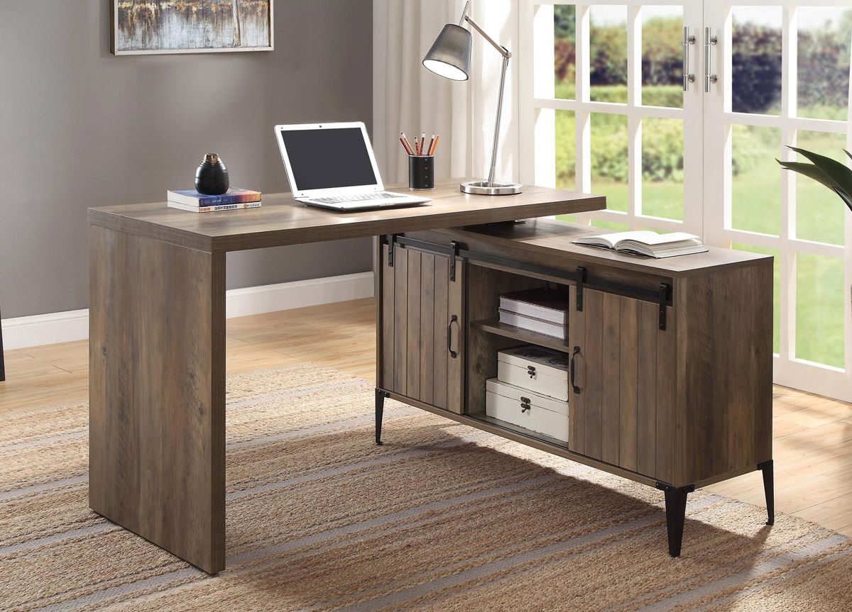 Tacna Desk With Swivel Top Oak Finish