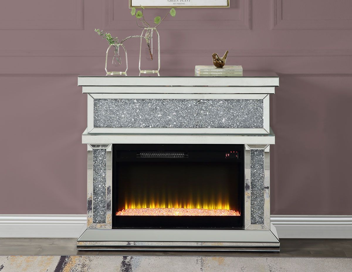 Talisha Mirrored Fireplace Crystal Accents