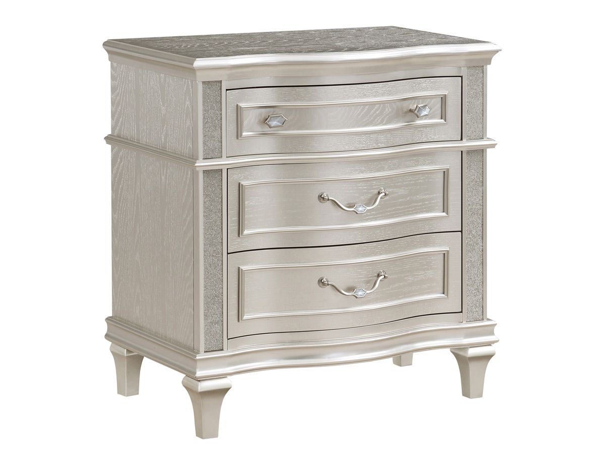 Tamara Silver Finish Night Stand