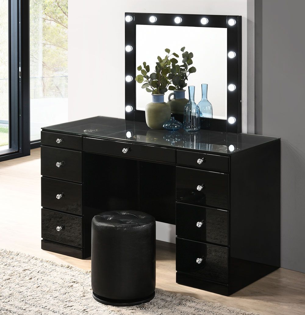 Tanquin Black Vanity With LED Mirror
