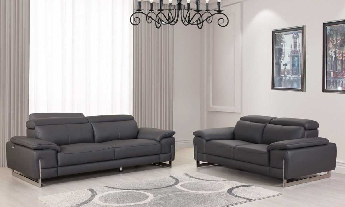 Taranto Italian Leather Modern Sofa Set