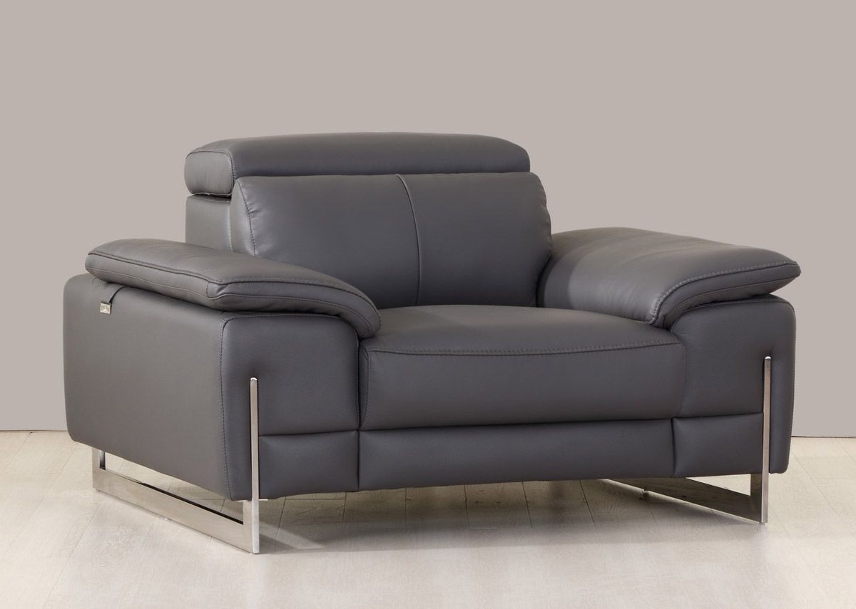 Taranto Dark Grey Leather Chair
