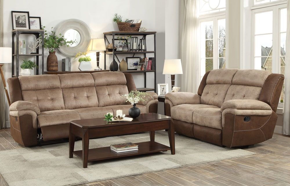 Tayle Two Tone Fabric Recliner Sofa