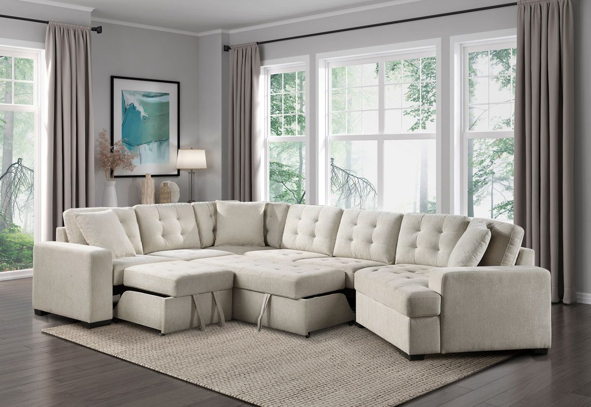 Taylor Beige Chenille Sectional