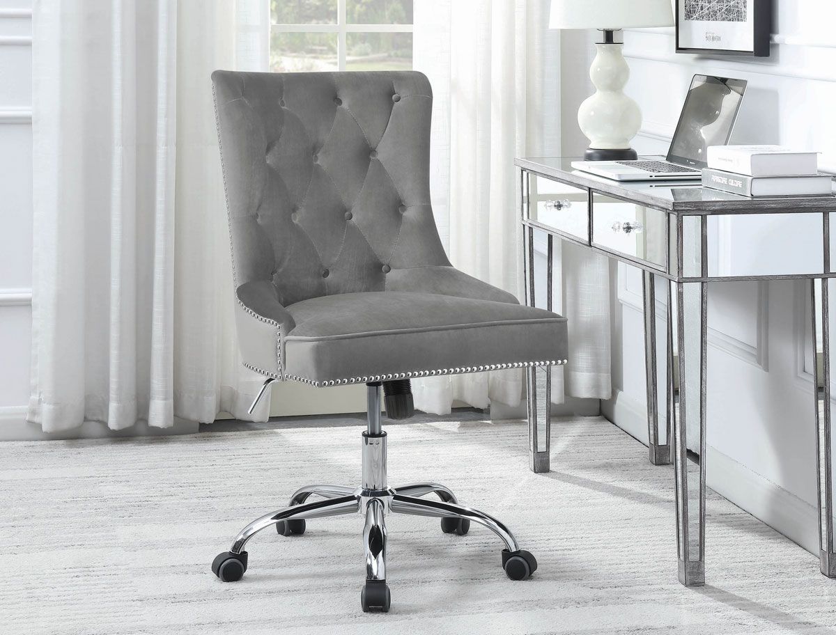 Terra Grey Velvet Office Chair